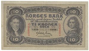 10 kroner 1938 Y 2558237.