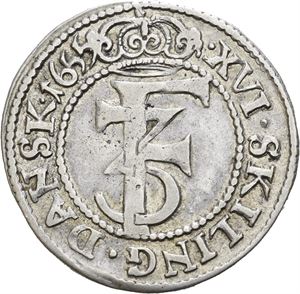 FREDERIK III 1648-1670, CHRISTIANIA, 1 mark 1655. S.39