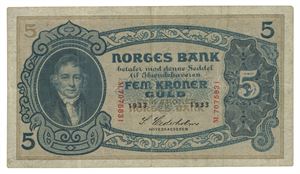 5 kroner 1933. M.7075831