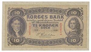 10 kroner 1919. H1380624