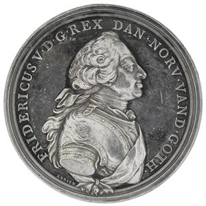 Den store sølvmedalje 1756. Arbien. Sølv. 56 mm. Små riper/minor scratches