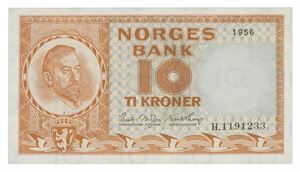 10 kroner 1956. H.1191233