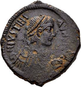 Justinian I 527-565, Æ follis, Antiokia, 537-539 e.Kr. R: Stor M