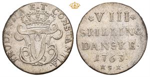 8 skilling 1763. København. S.16