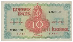 10 kroner London 1944. X369808