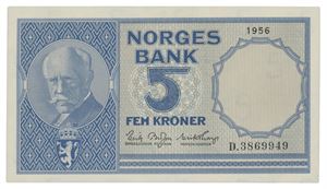 5 kroner 1956. D3869949