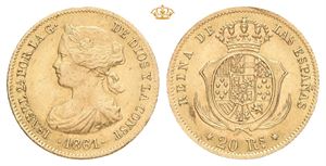 Isabella II, 20 reales 1861. Madrid