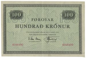100 krónur ND (1952). No. 0346493