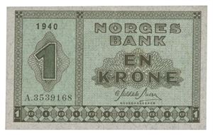 1 krone 1940. A3539168
