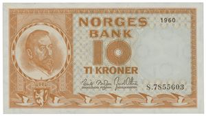 10 kroner 1960. S.7855603