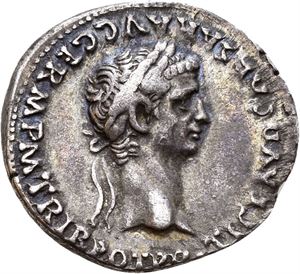 CLAUDIUS & AGRIPPINA JR., denarius, Lugdunum 51 e.Kr. Hode av Claudius mot høyre/Hode av Agrippina mot høyre
