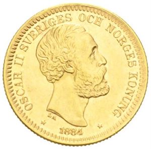 Oskar II, 20 kronor 1884.