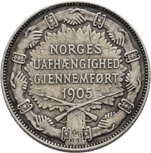 2 kroner 1907 med gevær.