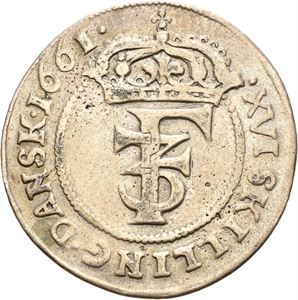 FREDERIK III 1648-1670 1 mark 1661. S.43