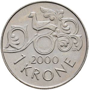 1 krone 2000 uten hull