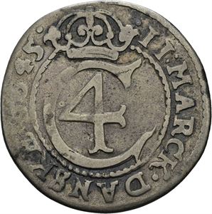 CHRISTIAN IV 1588-1648. 2 mark 1645. S.39