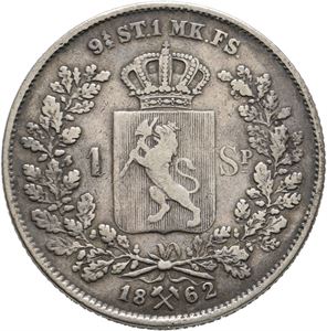 Speciedaler 1862. Riper på advers og kantskade/scratches on obverse and edge damage