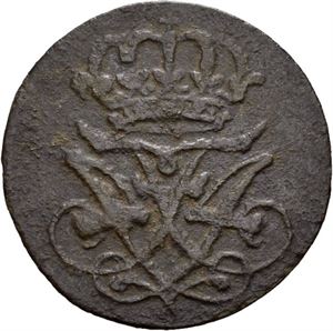 FREDERIK IV 1699-1730, KONGSBERG, 1 skilling 1719. S.11