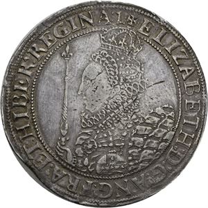 Elizabeth I, crown 1601. Svakt oppgravert/slightly tooled