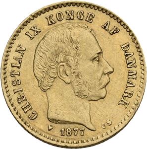 10 kroner 1877. Riper/scratches