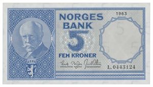5 kroner 1963. L0443124