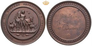 Foreningen til Dyrenes beskyttelse i Christiania 1886. Bronse. 50 mm
