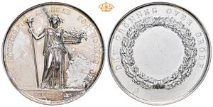 Den grønnes over grøde. Det Kongelige Selskab for Norges vel. 1861. Berliner Medaillen Münze. Sølv
