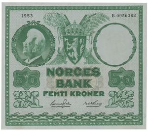 50 kroner 1953. B.0956362