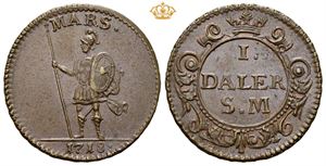 Karl XII, 1 daler silvermynt 1718. Mars