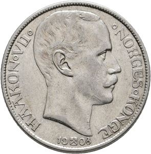 1 krone 1908 på plate