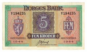 5 kroner 1944. Y194235