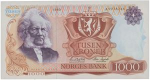 1000 kroner 1980. A9938246.