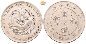 China. Kwangtung, dollar u.år/n.d. (1909-1911). Små riper/minor scratches