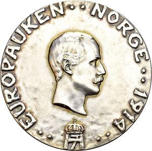 Haakon VII. Europauken 1914. Tostrup. Sølv. 50 mm