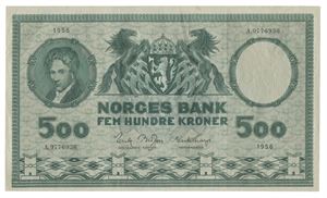 500 kroner 1956. A0776936