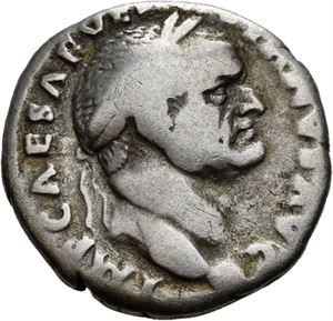 Vespasian 69-79, denarius, Roma 70 e.Kt. R: Pax sittende mot venstre