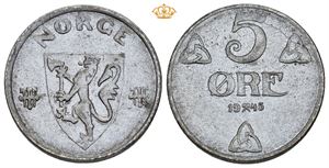 5 øre 1945. Prakteksemplar/choice