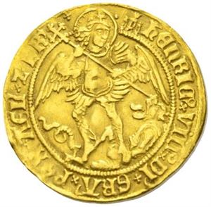 Henrik VIII 1509-1547, angel, first coinage 1509-1526.