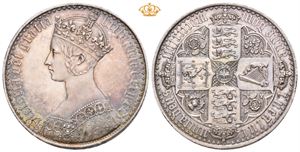 Gothic crown 1847. UN DECIMO edge