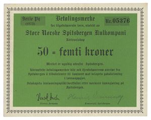 50 kroner 1973. Serie Pq. Nr. 05376