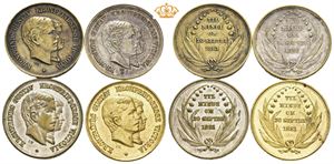 Krondprinds Gustav Kronprindsesse Victoria 1881. Lott 4 medaljer