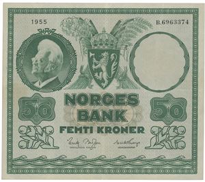 50 kroner 1955. B.6963374