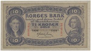 10 kroner 1939. Y.8138185.
