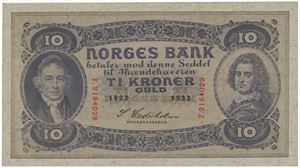 10 kroner 1933. T.2154029.
