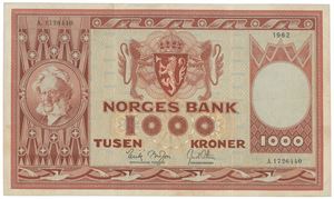 1000 kroner 1962. A.1726440