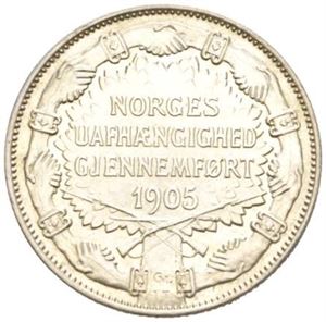 2 kroner 1907, med geværer.