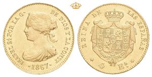 Isabella II, 4 escudos 1867. Madrid