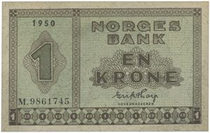 1 krone 1950. M.9861745.