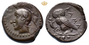 SICILY, Kamarina. Circa 410-405 BC. Æ tetras (Æ 15 mm, 3,10 g).