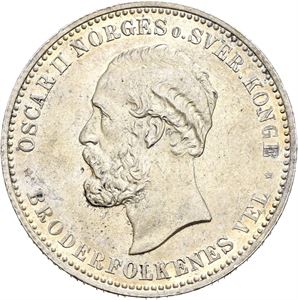 OSCAR II 1872-1905, KONGSBERG, 2 kroner 1897